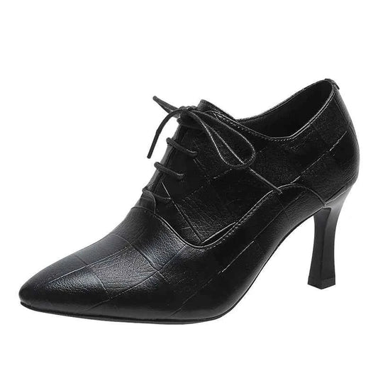 Fashion Elegant Pointy Toe Patent Leather Ladies Slip On Formal Dressing Shoes For Woman Middle Heel Shoes Office Shoes
