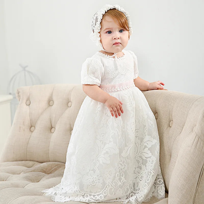 Hetiso Baby Girls Dress Long Sleeve Kids First Birthday Ball Gown Infant Dresses for Baptism Bridesmaid party 3-24 month