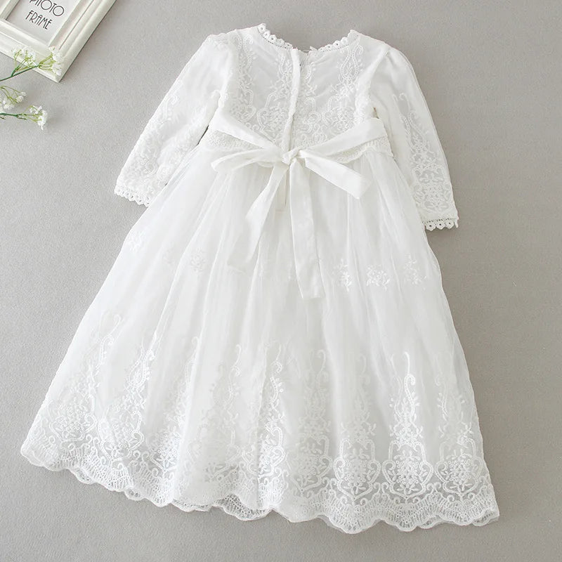 Hetiso Baby Girls Dress Long Sleeve Kids First Birthday Ball Gown Infant Dresses for Baptism Bridesmaid party 3-24 month