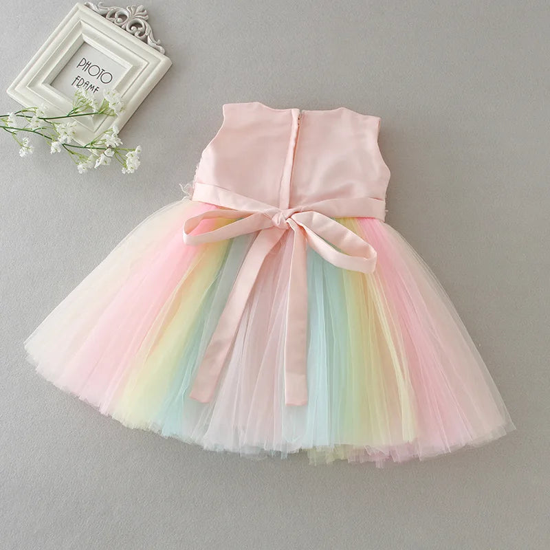 Hetiso Baby Girls Dress Long Sleeve Kids First Birthday Ball Gown Infant Dresses for Baptism Bridesmaid party 3-24 month