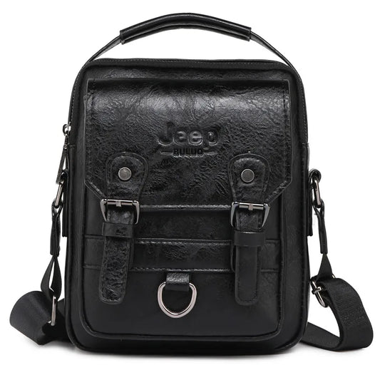JEEP BULUO Large Capacity Crossbody Leather Bag for Men