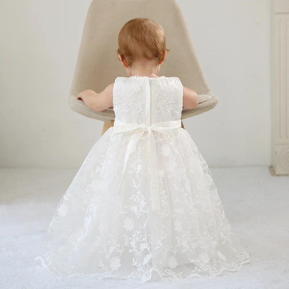 Hetiso Baby Girls Dress Long Sleeve Kids First Birthday Ball Gown Infant Dresses for Baptism Bridesmaid party 3-24 month