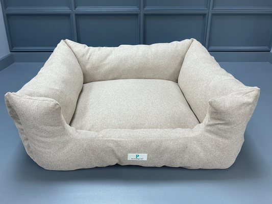 Prestige Natural oatmealLounger Luxury Dog Bed for Mid-to-Large Dogs -Dog Bed