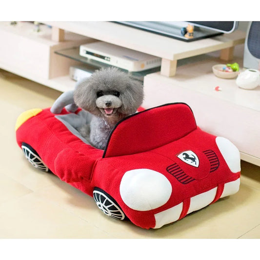 Plush Car-Shaped Dog Bed -Soft & Fun Indoor Pet Nest