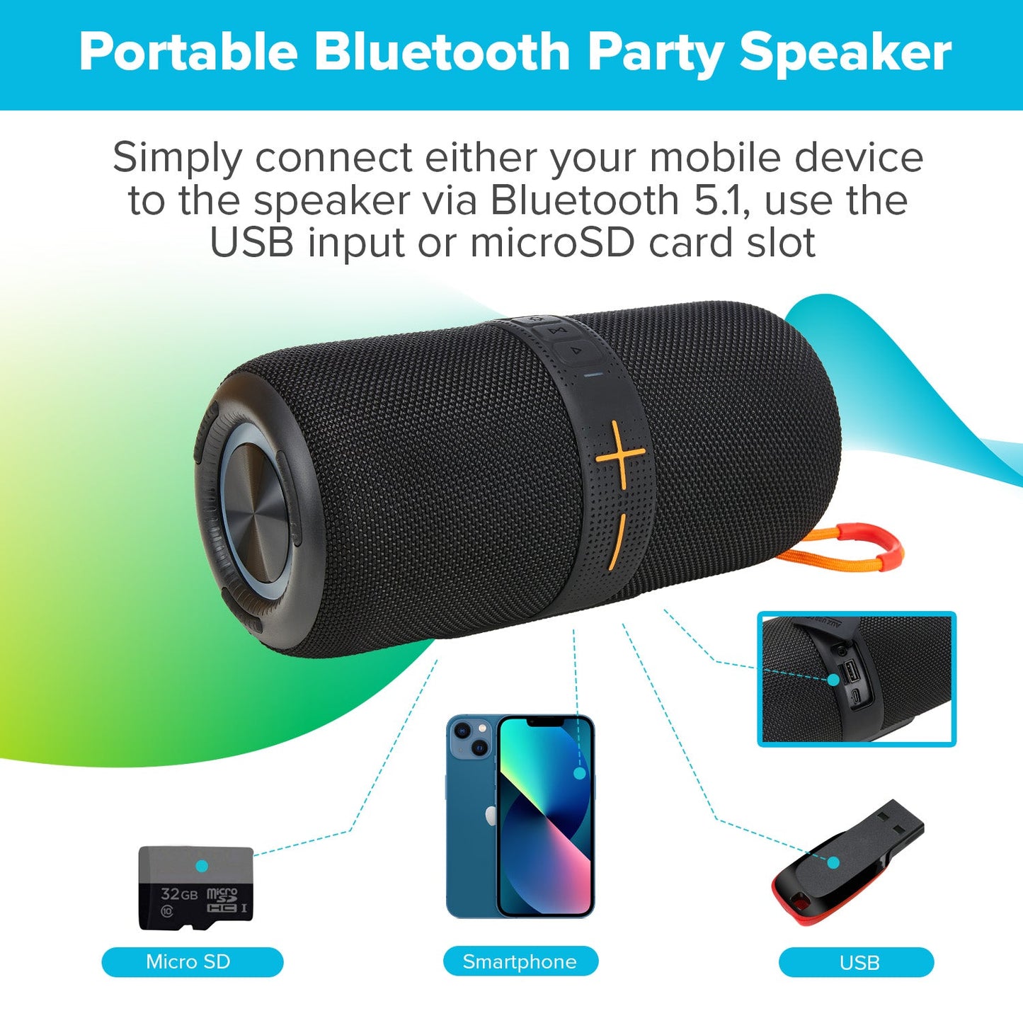 Maplin Portable Bluetooth V5 Party Speaker