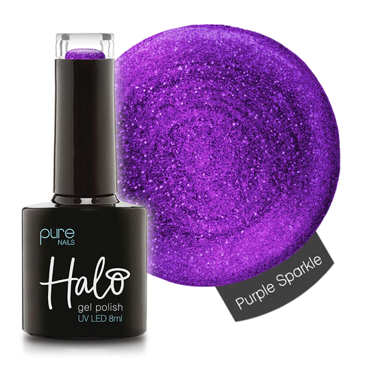 Gel Nail Polish Purple Sparkle 8ml