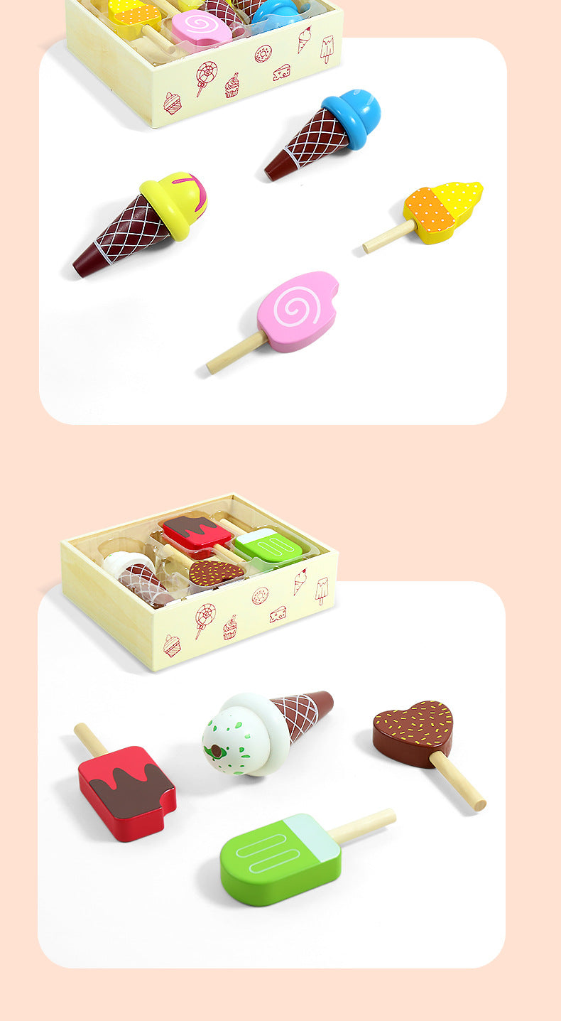 Wooden Simulation Kitchen Toy Montessori Pretend Play House Series Cut Fruit Desserts Children Cut Vegetables Educational Toys