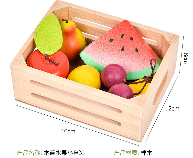 Wooden Simulation Kitchen Toy Montessori Pretend Play House Series Cut Fruit Desserts Children Cut Vegetables Educational Toys