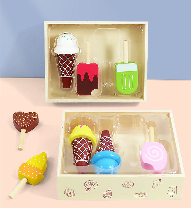 Wooden Simulation Kitchen Toy Montessori Pretend Play House Series Cut Fruit Desserts Children Cut Vegetables Educational Toys