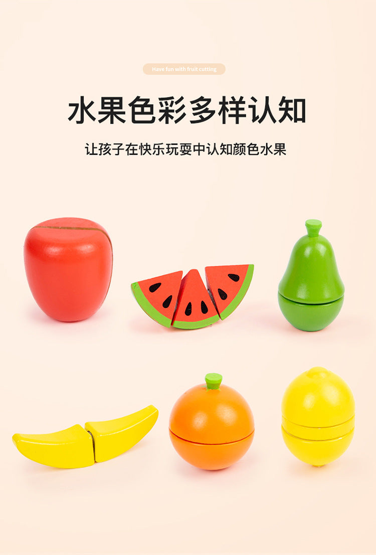 Wooden Simulation Kitchen Toy Montessori Pretend Play House Series Cut Fruit Desserts Children Cut Vegetables Educational Toys