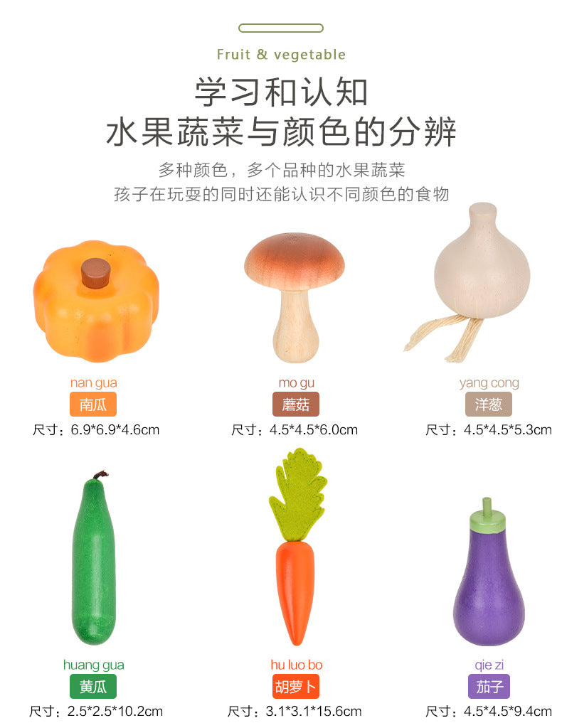 Wooden Simulation Kitchen Toy Montessori Pretend Play House Series Cut Fruit Desserts Children Cut Vegetables Educational Toys