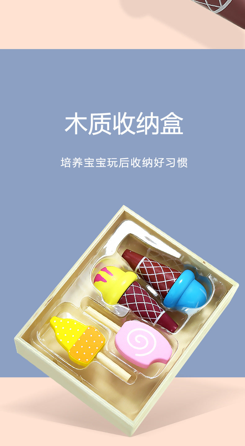 Wooden Simulation Kitchen Toy Montessori Pretend Play House Series Cut Fruit Desserts Children Cut Vegetables Educational Toys
