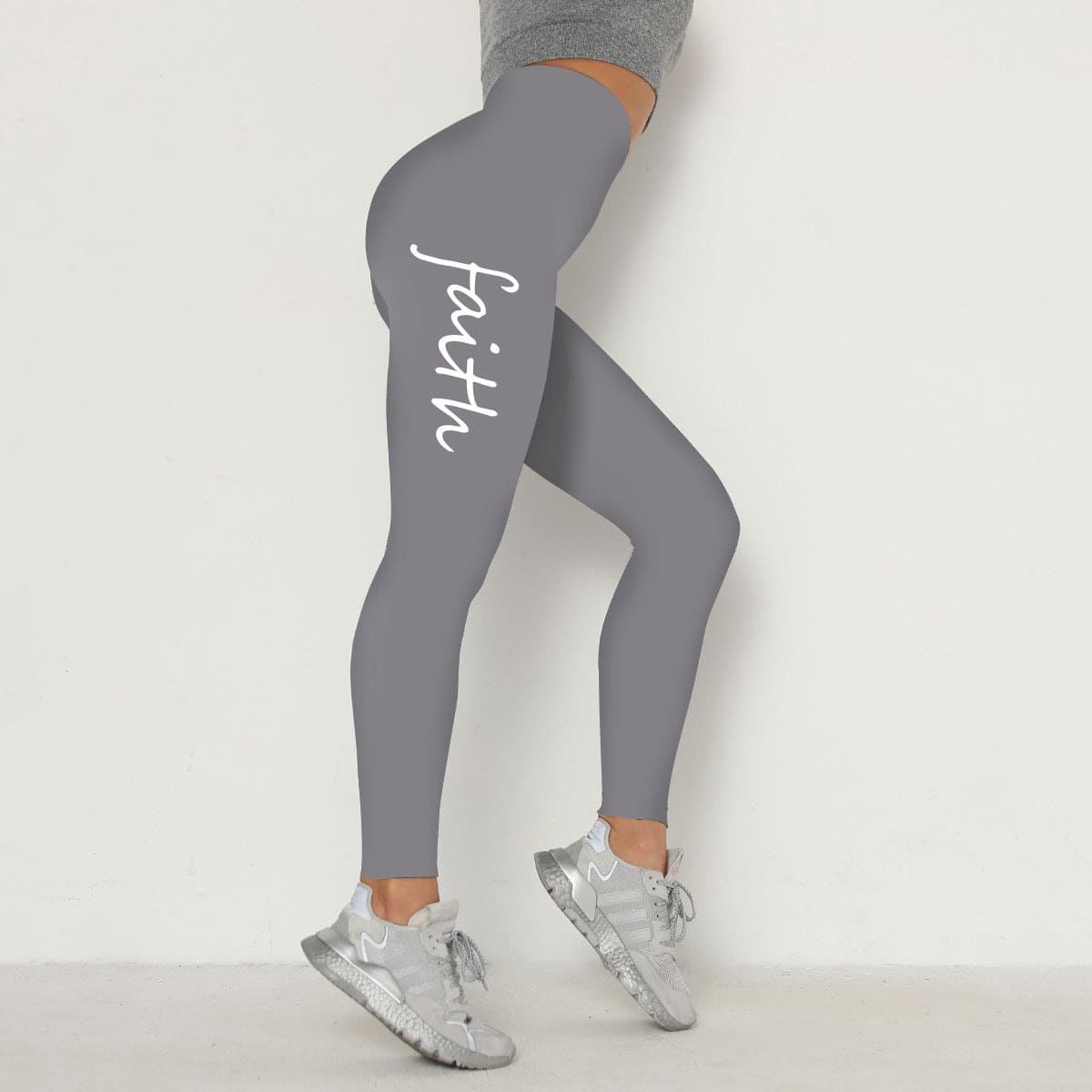 Stylish Waist Letter Printed Leggings for Women - Hip Lifting and Stretchable, Sizes S-XXXL
