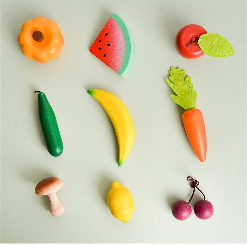 Wooden Simulation Kitchen Toy Montessori Pretend Play House Series Cut Fruit Desserts Children Cut Vegetables Educational Toys