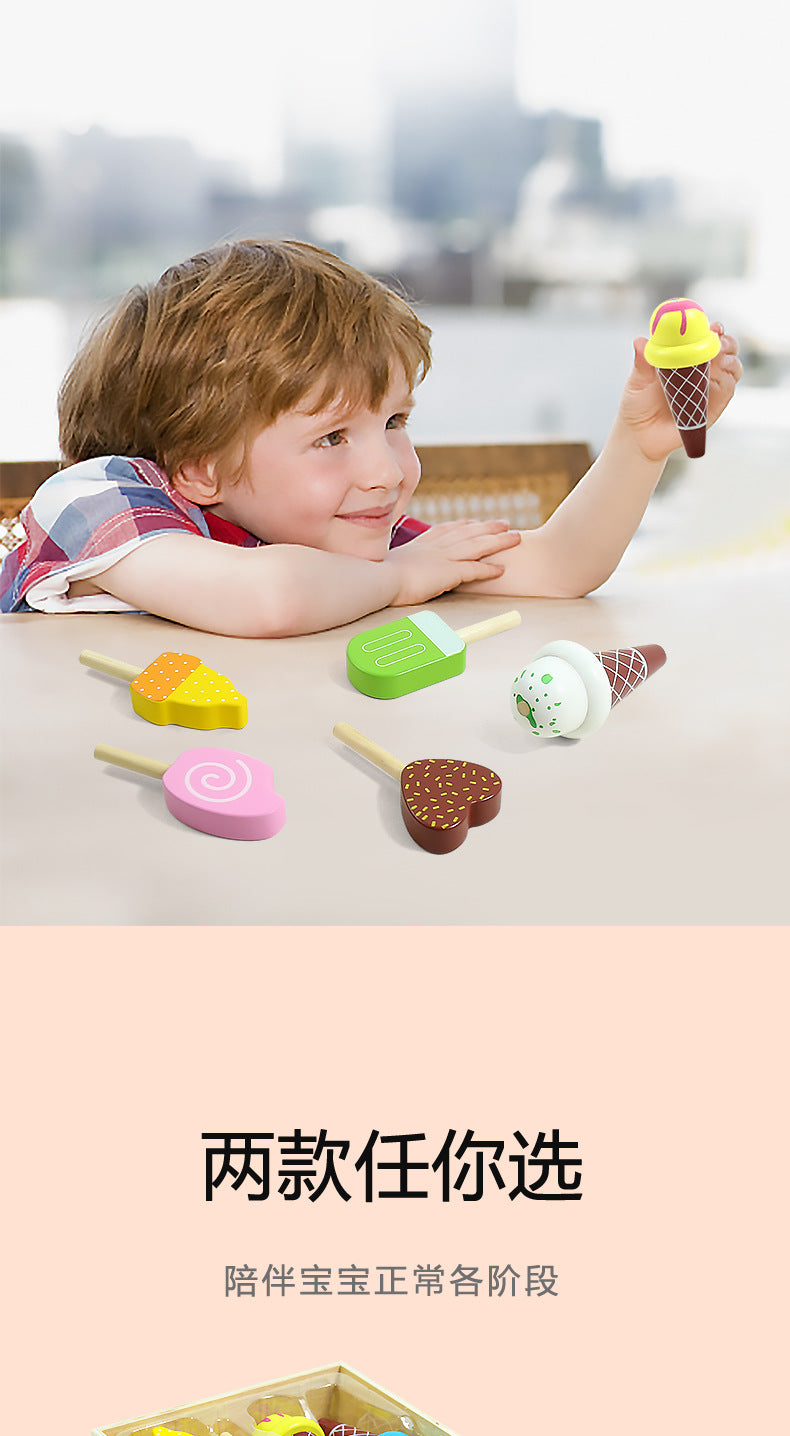 Wooden Simulation Kitchen Toy Montessori Pretend Play House Series Cut Fruit Desserts Children Cut Vegetables Educational Toys