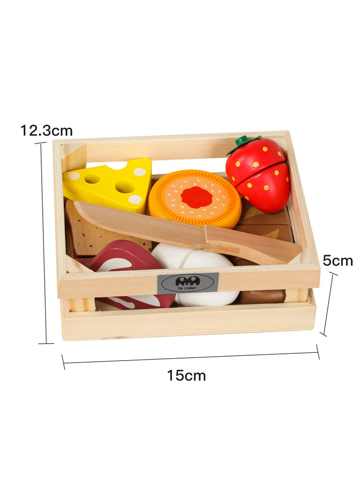 Wooden Simulation Kitchen Toy Montessori Pretend Play House Series Cut Fruit Desserts Children Cut Vegetables Educational Toys