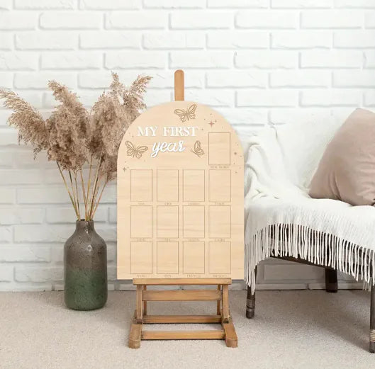 Wooden Newborn Memory Photo Frame – My First Year Keepsake