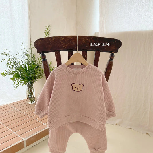 Embroidered Bear Suit for Kids – Autumn Style