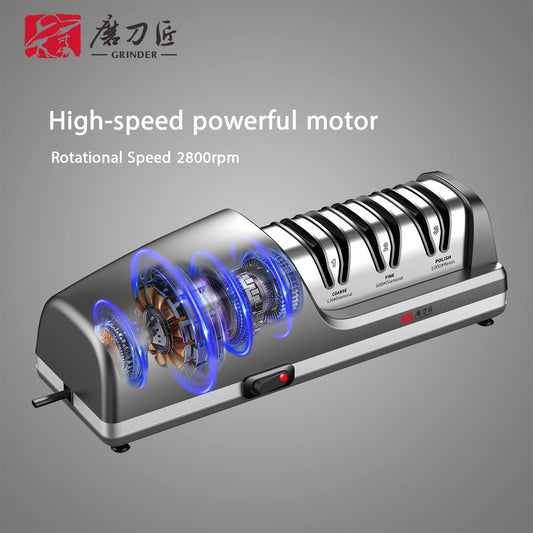 TG2403 Electric Knife Sharpener 15-Degree Bevel Grinding Kitchen Knife Specialized Features sharpening and polishing functions