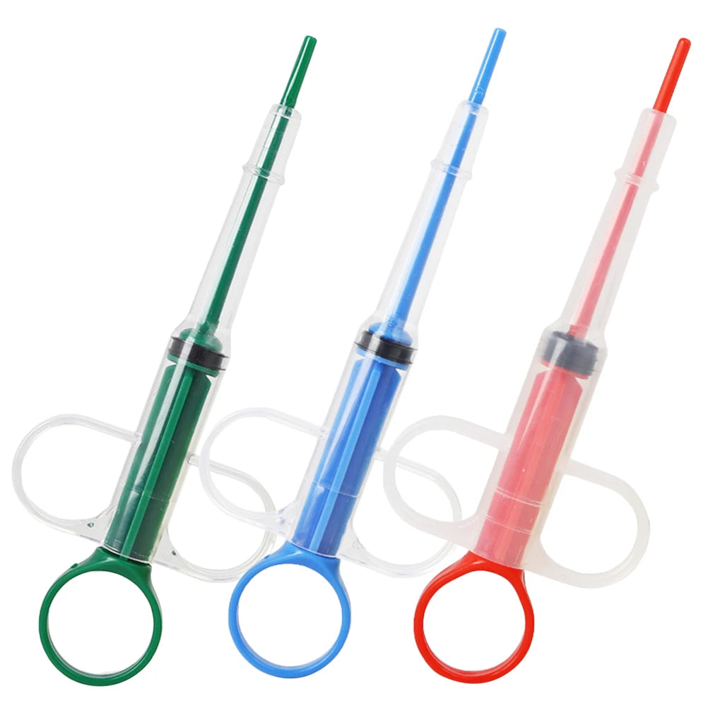 Pet Medicine Feeder 3-Pack – Push-Type Needle Tube for Tablets, Liquid & Food