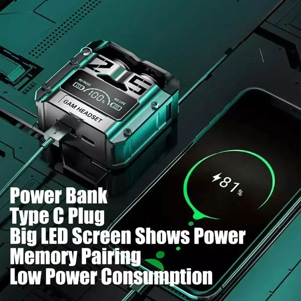 New Original M25 Bluetooth 5.3 TWS Wireless Headphones with LED Display Stereo Headset Touch Control Earbuds Noise Reduction