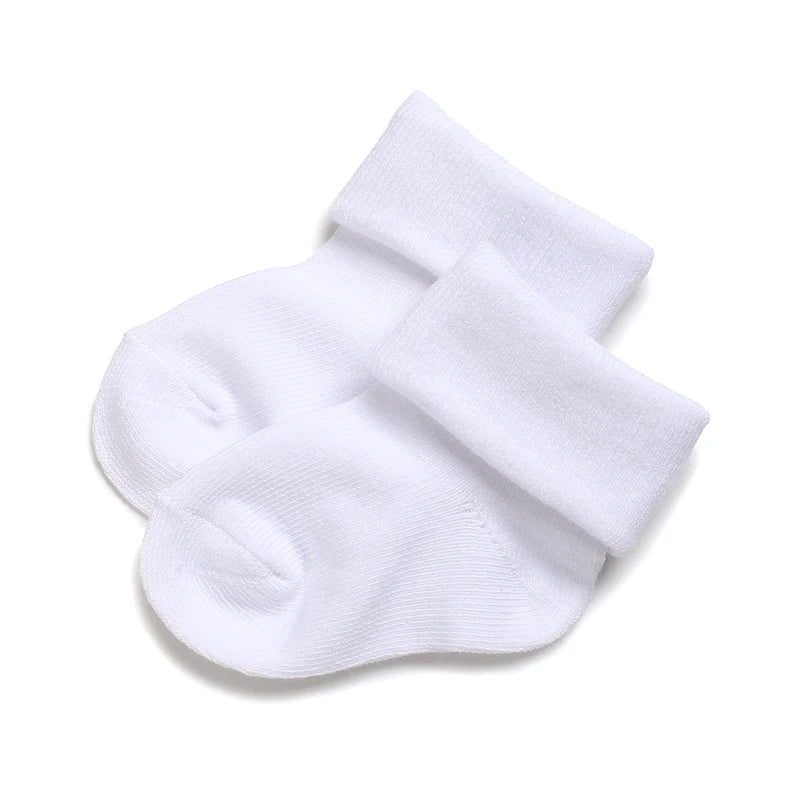 4 Pairs of Cute Lace Cotton Baby Socks 0-1 Years Old Boys and Girls Short Socks Newborn White Baptism