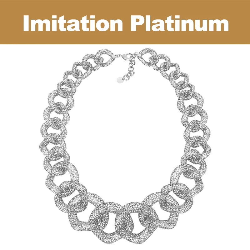 IVOG Multi ring Hollow Chain Design Necklace For Women Gold Color Necklaces Brass Collar Fashion Jewelry