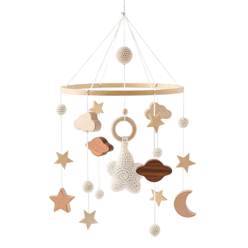 Baby Toys Wooden Rattles Nordic Style Rainbow Infant Crib Mobile Bed Bell Room Decor Kids Musical Hanging Toy Birthday Gifts