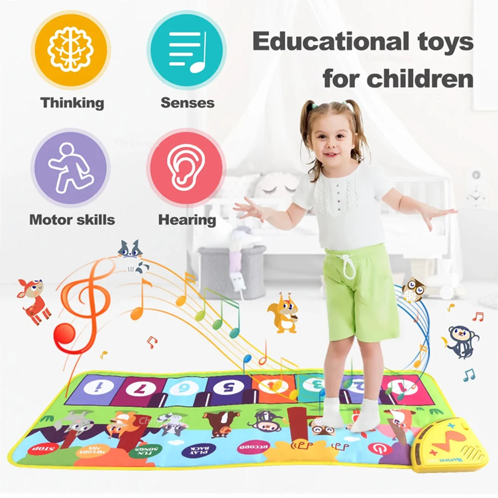 Piano Mat for Kids Kids Toddlers Floor Keyboard Dance Mat Baby Fitness Play Musical Carpet Music Instrument Toys Girl Boy Gift
