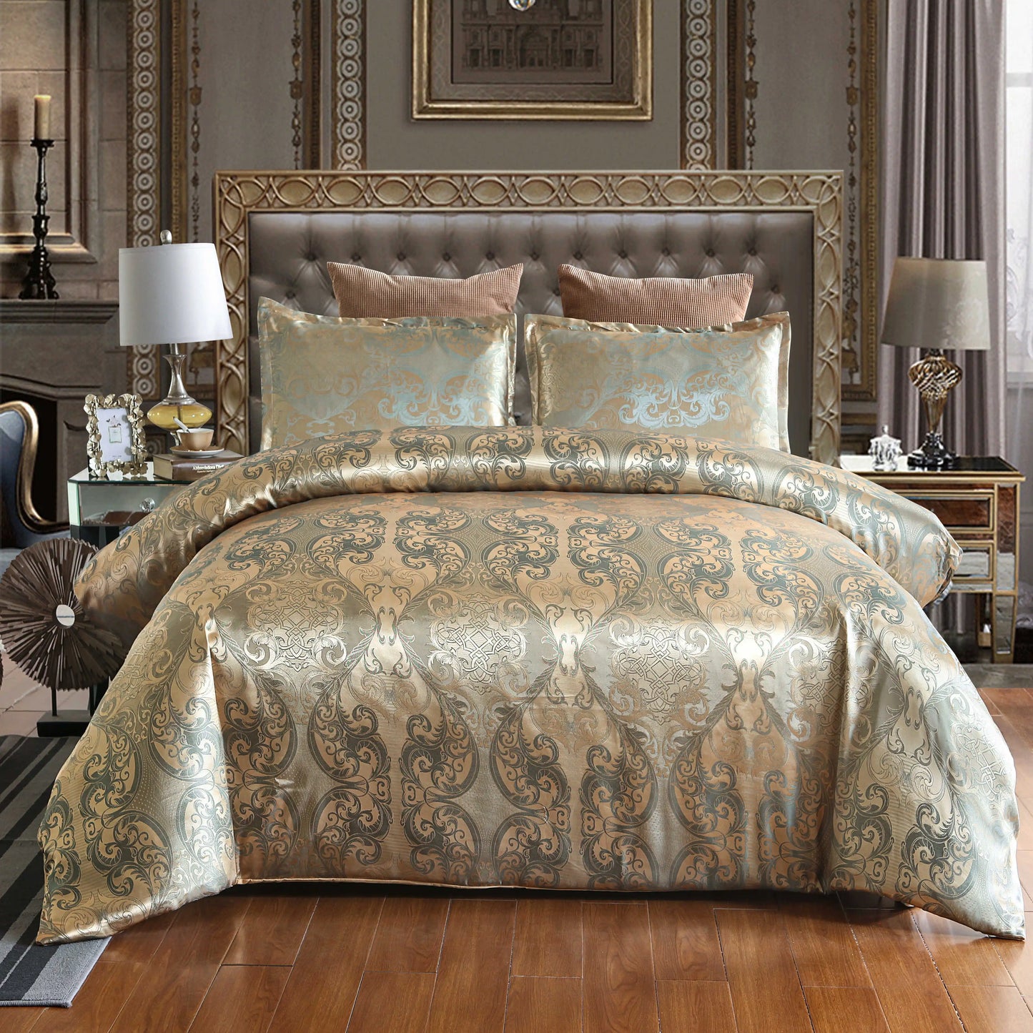 Floral Jacquard Satin Duvet Cover