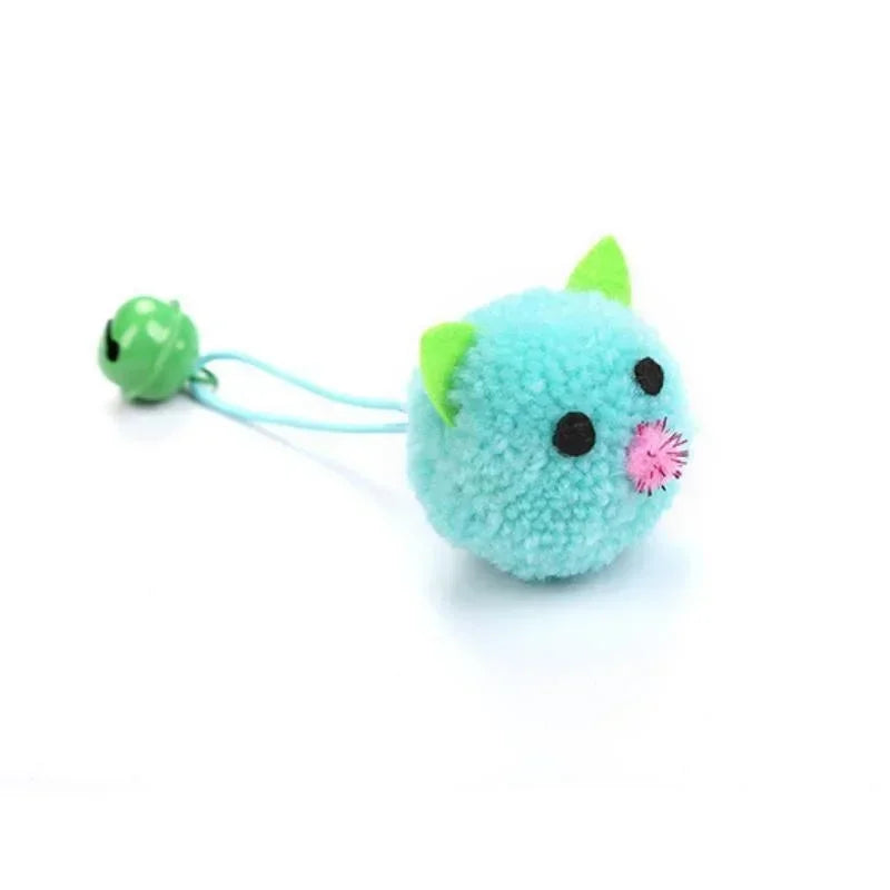 Cat Toys Interactive Plush Mouse Head Shaped Pet Toys With Bell Kitten Cats Playing Scratch Training Toy