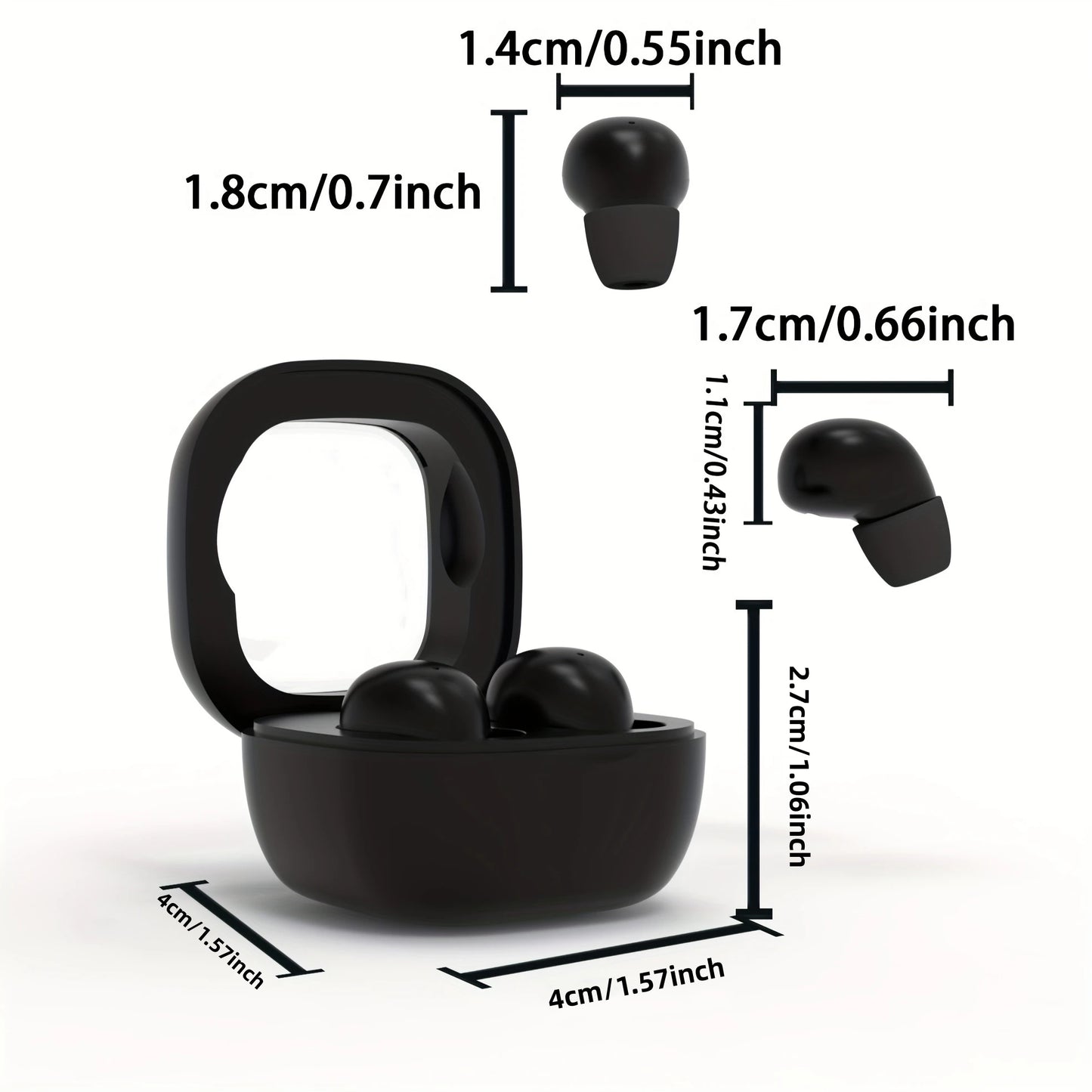 Wireless Headphones Bluetooth Headset Invisible Earbuds With Mic Noise Cancelling Earphone Suitable for people with small ears