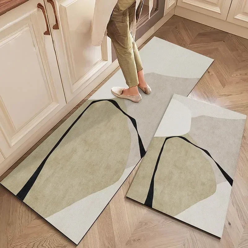 Carpet for Kitchen Floor Mat Pvc Waterproof Oil-proof Leather Rug Anti-slip Foot Mats Home Decoration