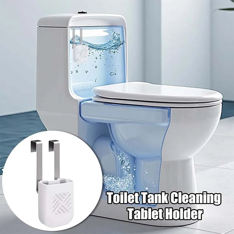 Toilet Tank Cleaning Tablet Holder Hanging Toilet Bowl Cleaner Buffer Box Toilet Tank Bleach Tablet Bracket Bathroom Organizer