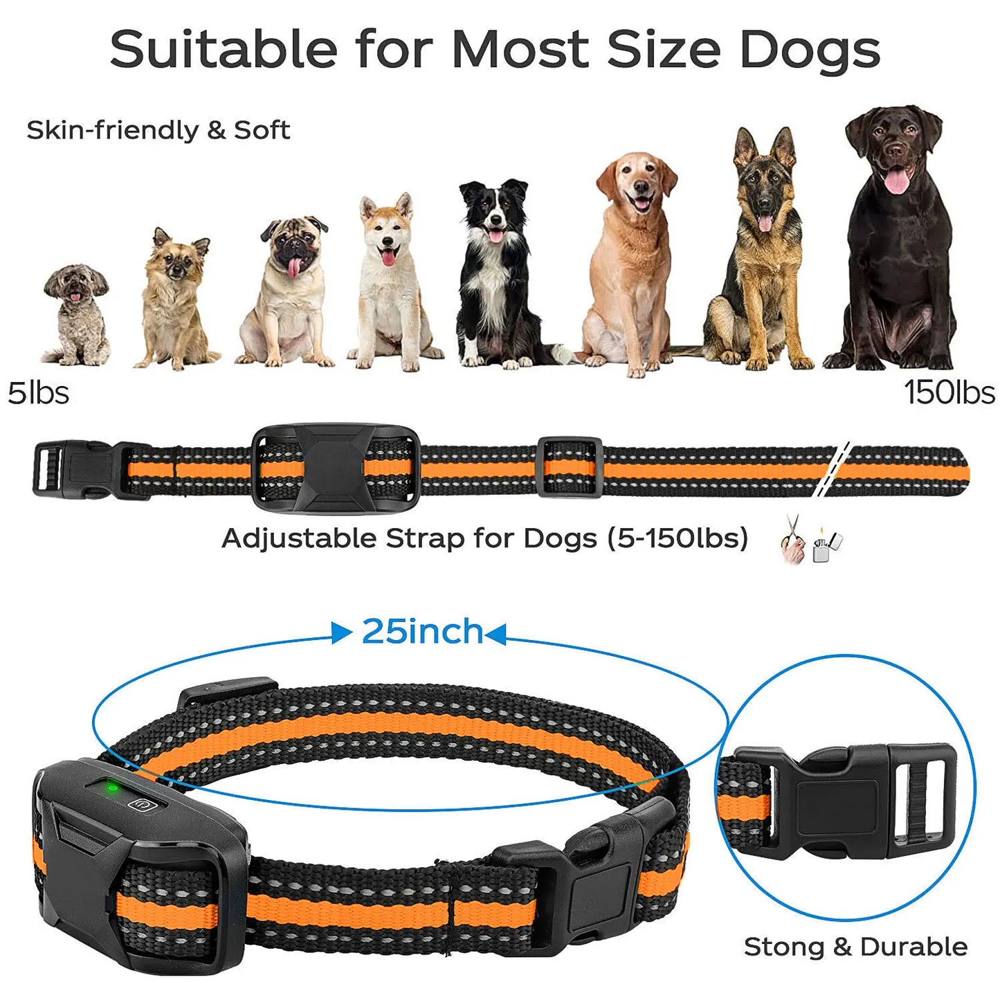 3300Ft Dog Training Collar with Remote Rechargeable Waterpro of E Collar Beep Vibration Shock High Quality Pet Training
