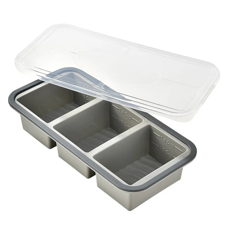 2/3/4 Cavity Silicone Ice Cream Mold with Lid Giant Large Freezer Tray BPA Free Food Storage Container Popsicle Maker Tool DIY