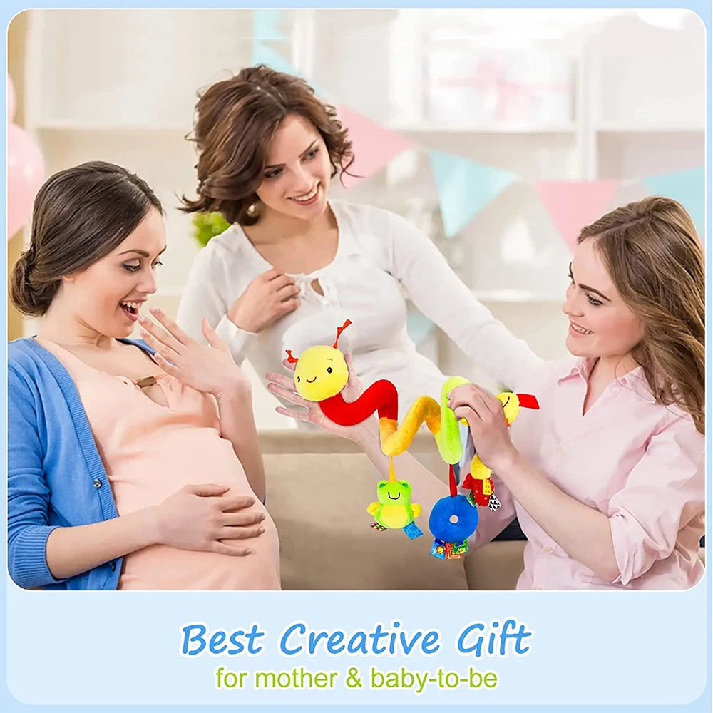 Cute Musical Spiral Hanging Toy – Activity Rattle for Crib, Stroller, and Car Seat for Babies