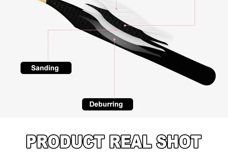 Black Stainless Steel Eyelash Tweezer