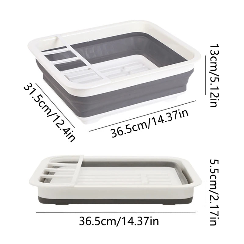 Foldable Bowl Rack, portable Kitchen, RV, camper Van, and Travel Trailer Cutlery Drain Storage Box,space Saving Kitchen Storage Tray