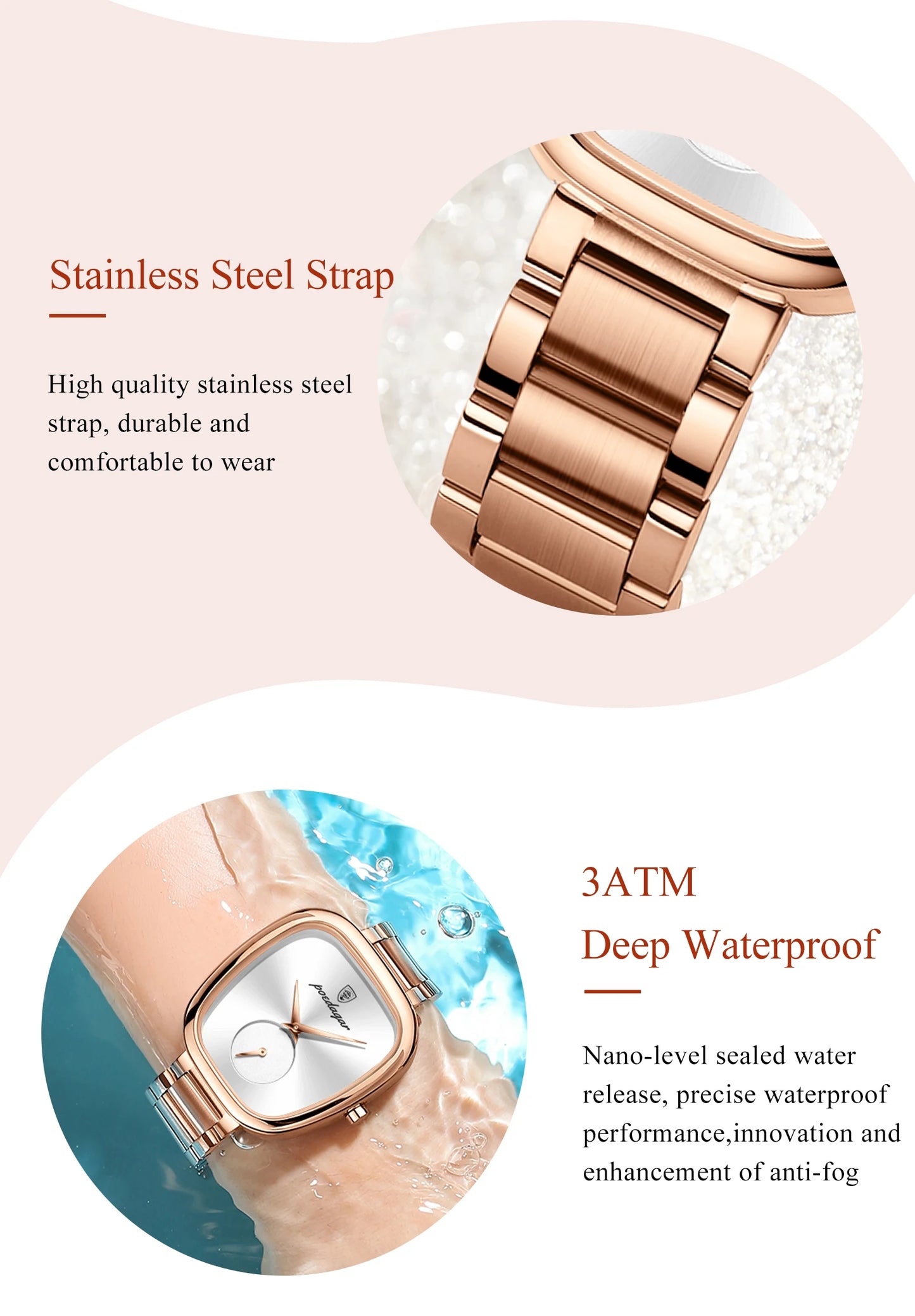 POEDAGAR Original Exquisite Ladies Wristwatch Stainless Steel Waterproof Quartz Watch For Woman Fashion Elegant Women's Watches