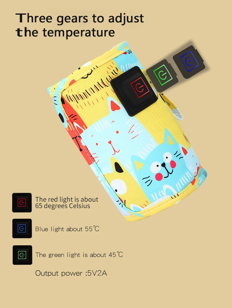 USB Milk & Water Warmer – Portable Bottle Heater and Insulated Bag for Travel, Stroller, and Baby Feeding