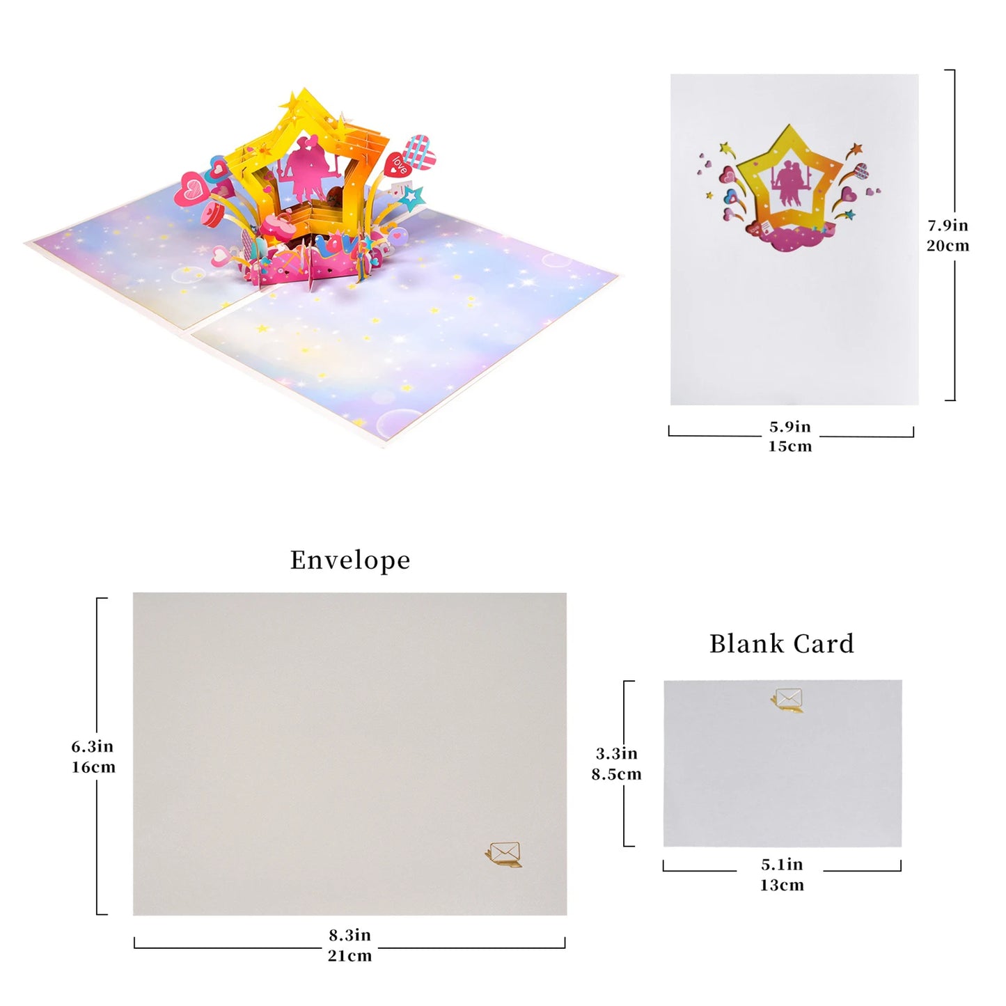 3D Love Pop Up Card for Valentine's Day Wedding Invitations Anniversary Wife Husband