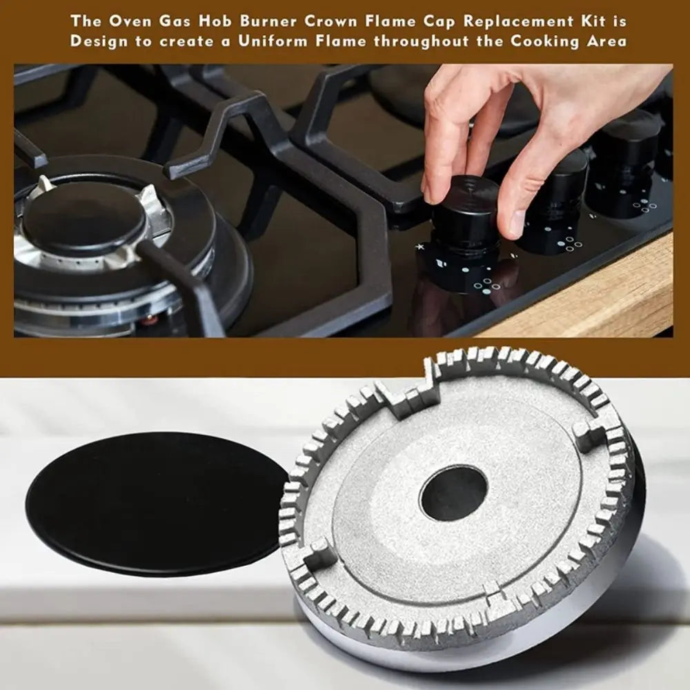 Gas Burner Flame Cap Cooker Hat Set Upgraded Oven Gas Hob Burner Stove Lid Fits Most Gas Stove Burners Replacement Kit