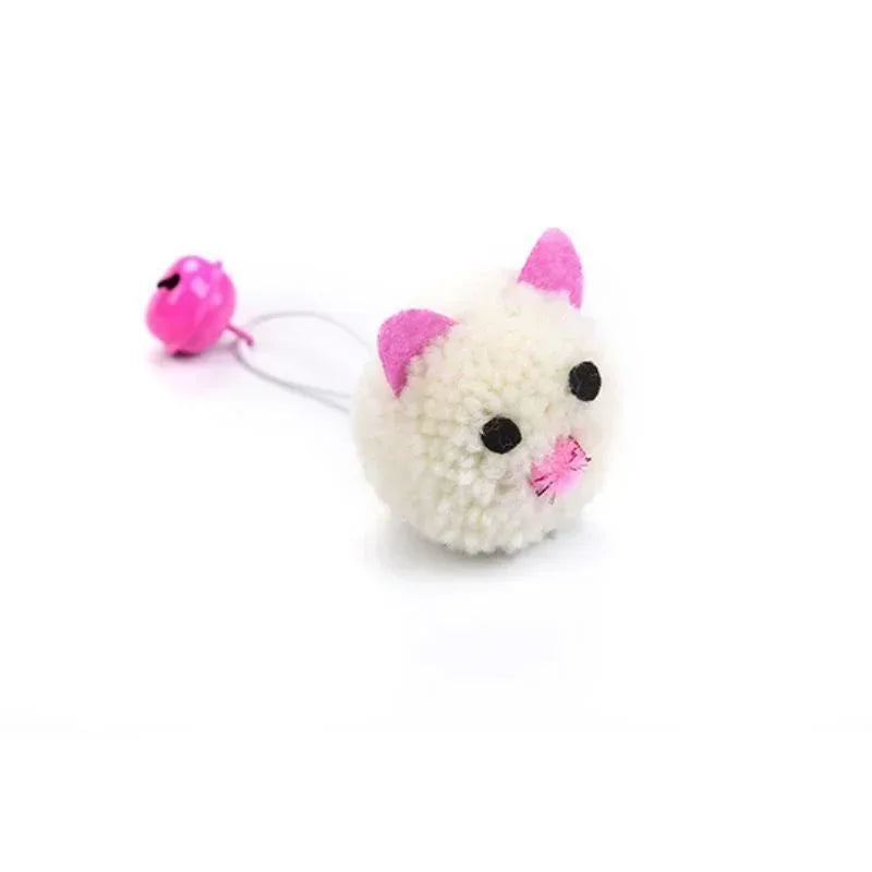 Cat Toys Interactive Plush Mouse Head Shaped Pet Toys With Bell Kitten Cats Playing Scratch Training Toy