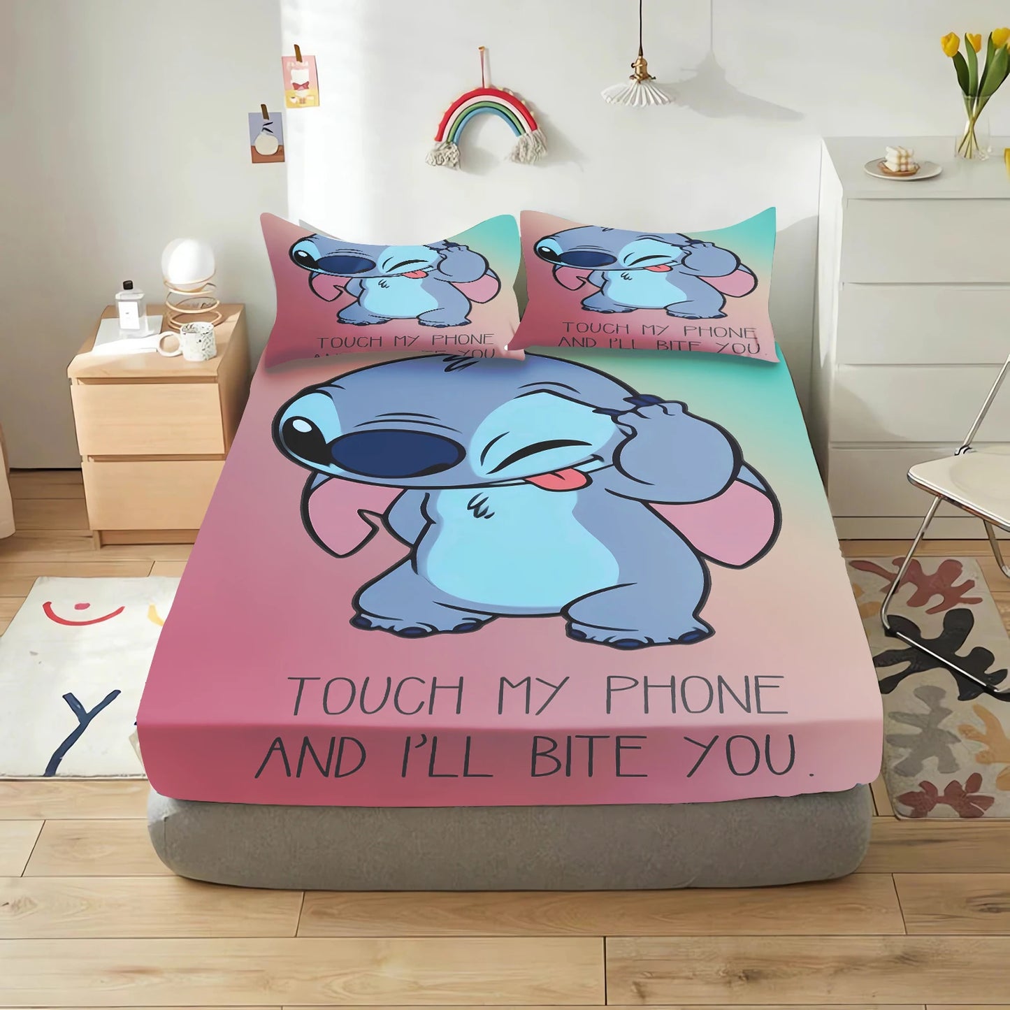 Lilo & Stitch Cartoon Fitted Bed Sheet