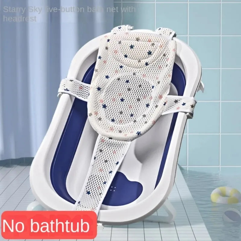 Baby Bath Net Mat Children Newborn Adjustable Bathtub Pillow Seat Cushion Cross-shaped Anti-slip Bathtub Shower Cradle Bed Seat