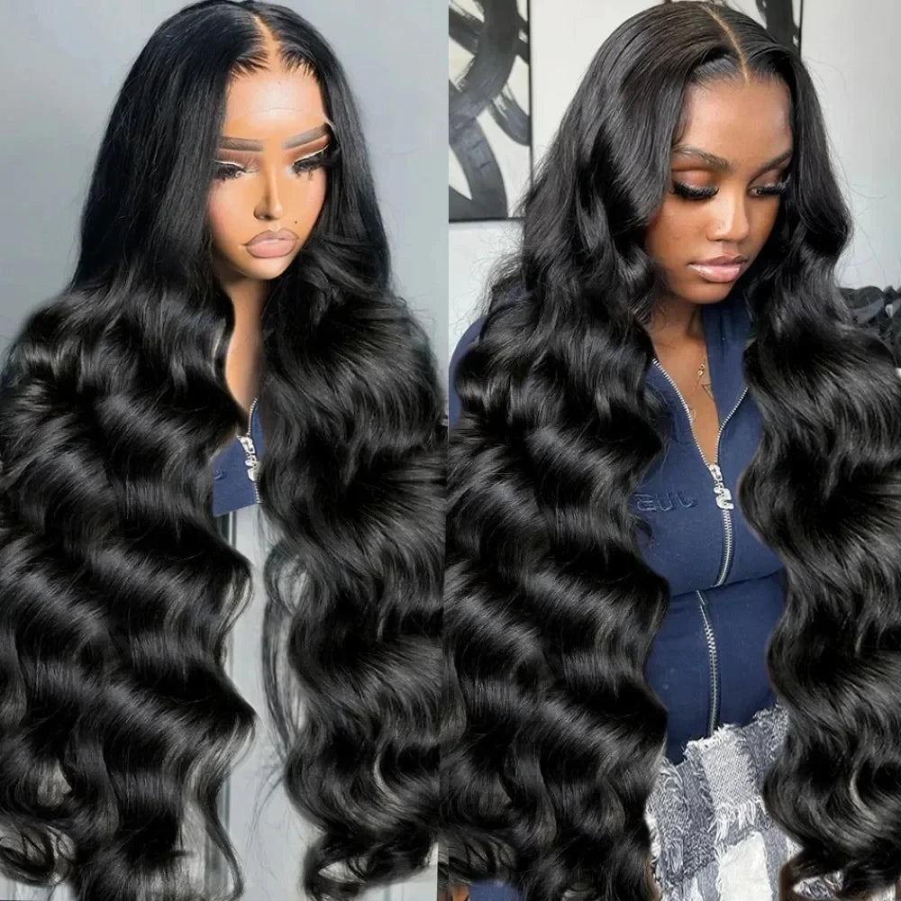 Varlea 200% Density 40 Inch Body Wave Human Hair Loose Body Wave Lace Front Wig 13x6 13x4 Hd Lace Frontal Wigs Black For Women