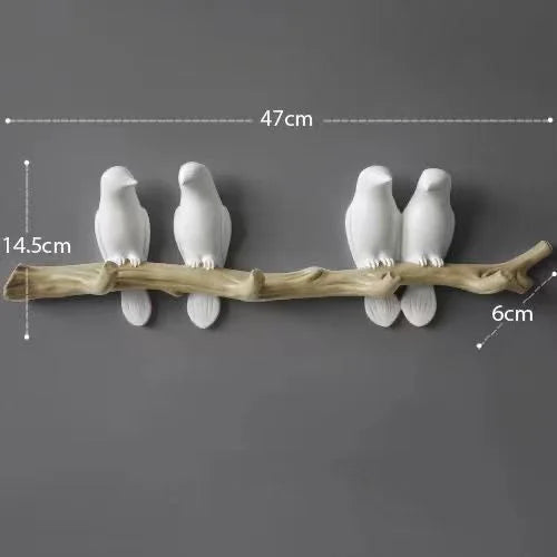Nordic Resin Bird Wall Hook – Decorative Coat & Key Hanger