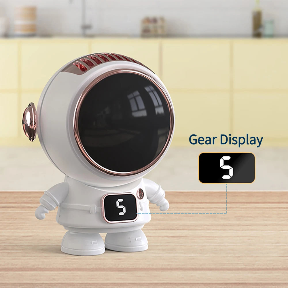 USB Rechargeable Bladeless Astronaut Handheld Mini Hanging Fan