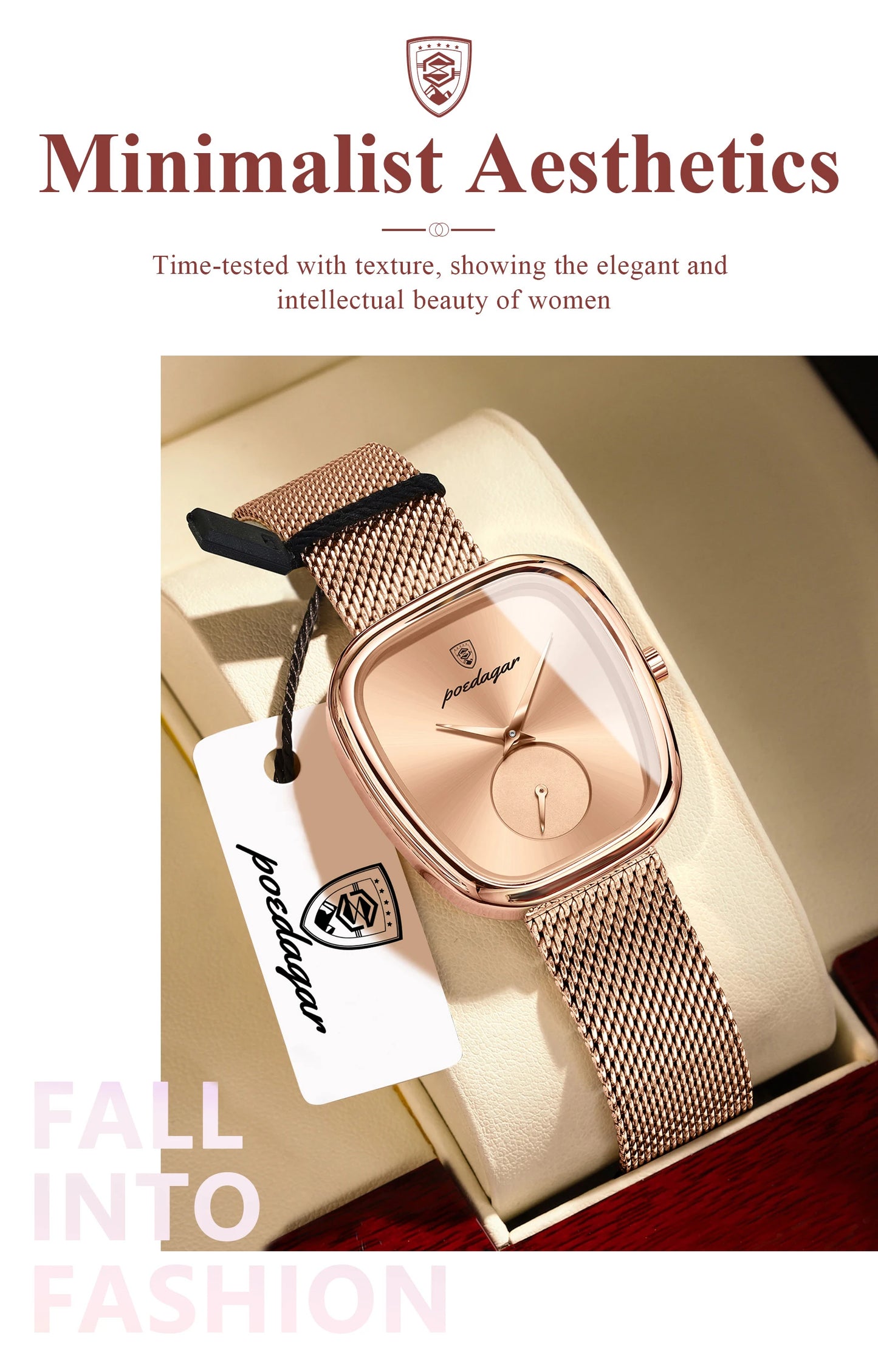 POEDAGAR Top Elegant Fashion Woman Wristwatch Waterproof Stainless Steel Ladies Watch Luxury Women's Quartz Watches Female Reloj